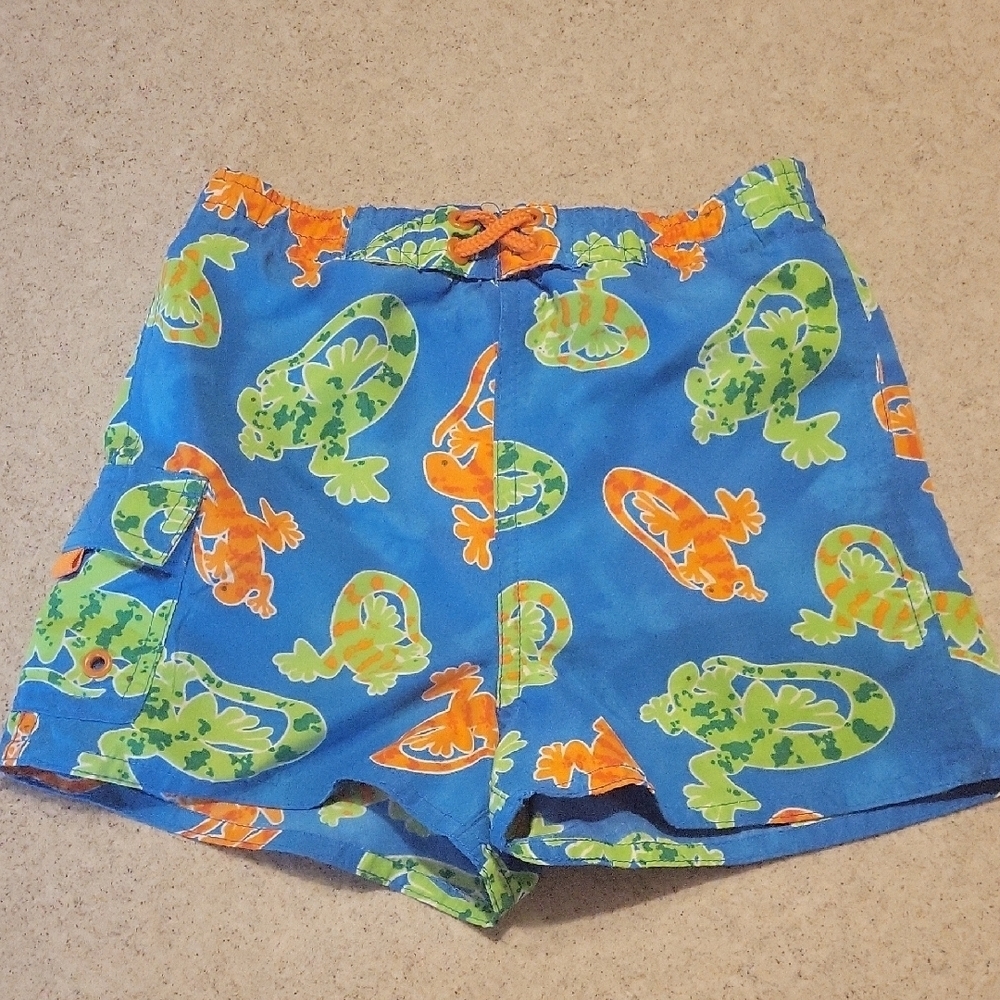 Stig Blue and Green Lizard Pattern Swim Shorts Size 12 Months